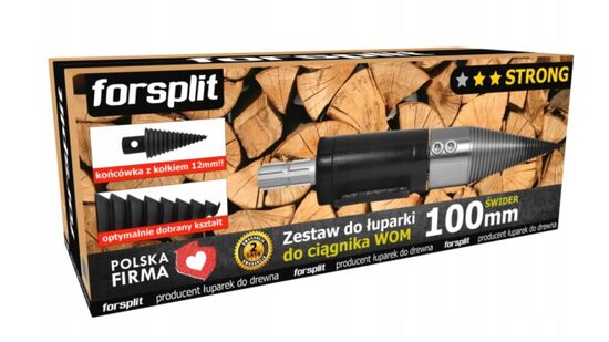 Malkas skaldītāja komplekts ar jūgvārpstu 100mm