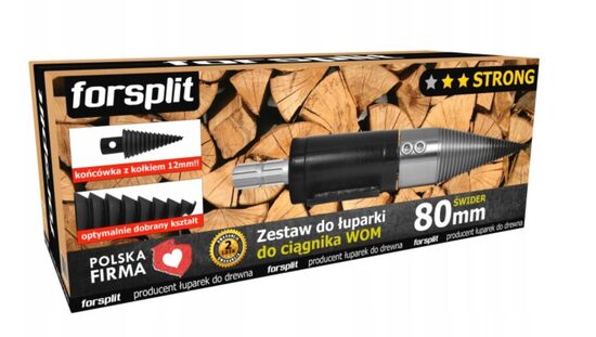 Malkas skaldītāja komplekts ar jūgvārpstu 80mm