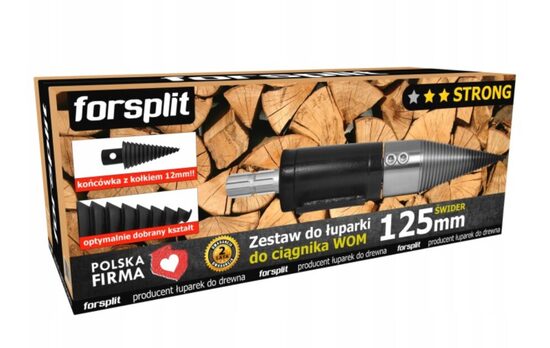 Malkas skaldītāja komplekts ar jūgvārpstu 125mm