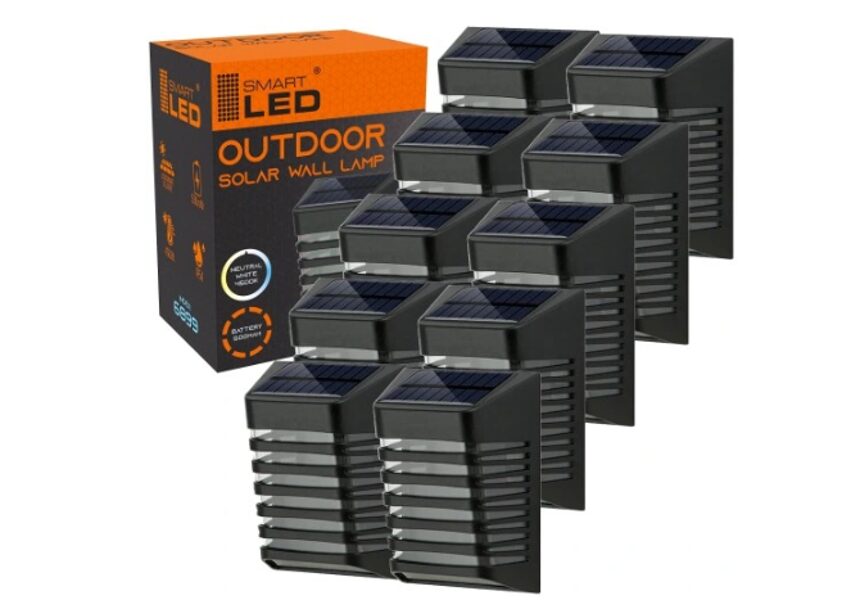 10× LED fasādes lampas (ar saules paneli)