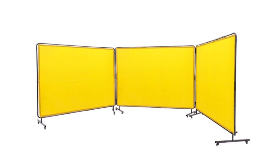 Metināšanas aizskars ar rāmi dzeltens  2,4x1,8 M  x3 paneļi