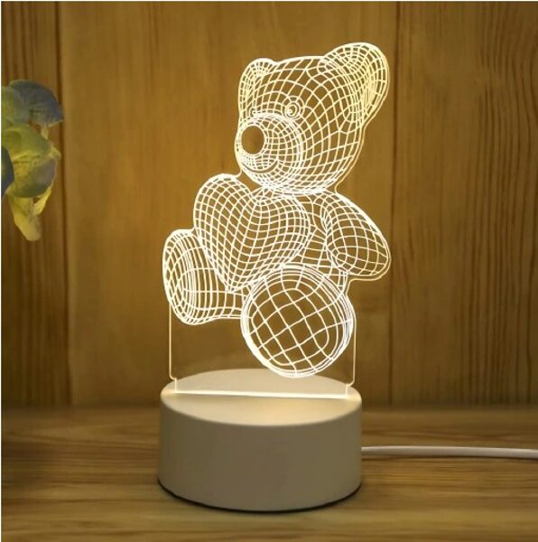 Valentndienas 3D lācis naktslampa